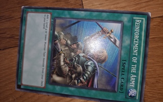 1996 Yu-Gi-Oh 1st Edition Reinforcement of the Army card