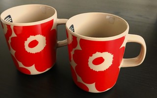 Marimekko oiva  Unikko muki punainen-terra,uusi