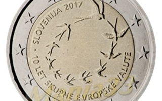 2€ Juhlaraha Slovenia 2017 10v euron käyttöönoto