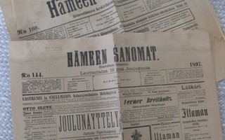 Sanomalehti : Hämeen Sanomat  18.12.1897 + 1901