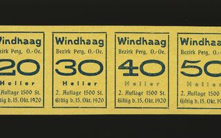 Itävalta Notgeld 20, 30, 40, 50 Heller, Windhaag 1920