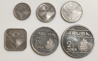 Aruba 5, 10, 25, 50 Cent, 1, 2 1/2 Florin 1989