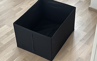 IKEA kokoontaitettava säilytyslaatikko, musta, kuin uusi