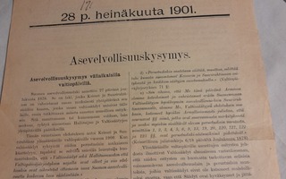 asevelvolisuus kysymys 1901