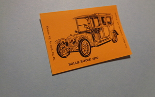 TT-etiketti Rolls Royce 1910