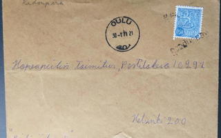 Pp-leima KEDONPERÄ / Oulu, kirjeellä 1971