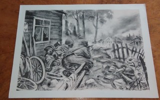 Jatkosota Kärkijoukko Sotapiirros Lindeberg 1942
