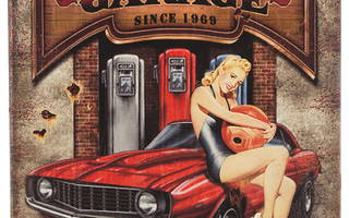 METALLIKYLTTI 25 X 33CM MUSCLE CAR GARAGE	(49 137)	(met-201)