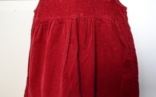 Punainen hihaton mekko 86cm