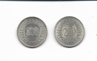 200 markkaa 1957 varianttipari