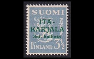 IK_12 ** Itä-Karjala 3,50mk vihreä lisäp (1941)