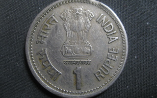 Intia 1 Rupee  1991  KM# 89  cu.ni   mumbai  Rajiv Gandhi