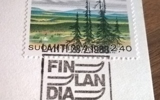 Postikortti Finlandia Hiihto Lahti 1988 erikoisleimalla