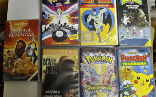 Erä Pokemon ym. VHS-kasetteja