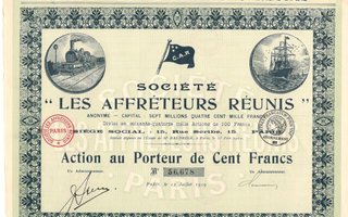 OKK Les Affreteurs Reunis 1919 osakekirja Ranska