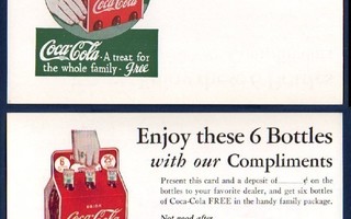 Coca-Cola 6-Pack Mainoskortti 50-60luku ALE!