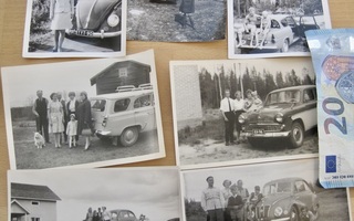 7 VANHAA Valokuvaa Kivat Autot 1960-l