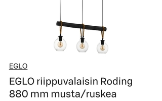 EGLO riippuvalaisin Roding 880 mm musta/ruskea