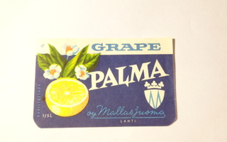 Etiketti - Grape Palma 1/5 L, Oy Mallasjuoma