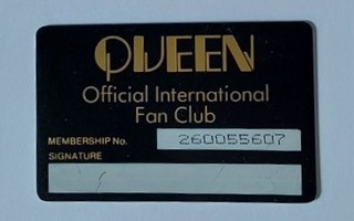 Queen fan clubin kortti