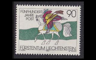 Liechtenstein 1004 ** Posti Euroopassa 500v (1990)