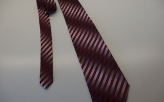 Tyylikäs kravatti ,  harmaa ja punainen