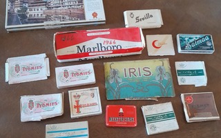 Tupakka ja sikari laatikot etiketit