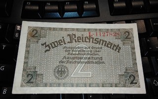 Saksa 2 Reichsmark 1940-45 Hakaristi WWII sn828 aUNC