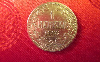 1 Markka 1866 Hopeaa/Silver .(868/1000).