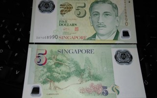 Singapore 5 Dollars 2010 P47b UNC Polymer