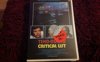 TEHO-OSASTO osa 2 - CRITICAL LIST  VHS