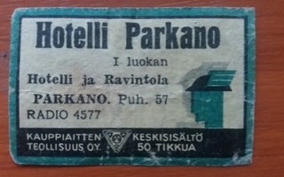 TT ETIKETTI - HOTELLI PARKANO RADIO 4577  T-0303