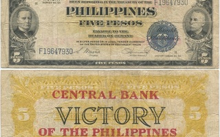 Filippiinit Philippines 5 Pesos 1949 (P-119a) VF- Victory