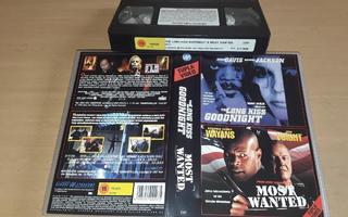 The Long Kiss Goodnight & Most Wanted - SF VHS Sandrew Metro