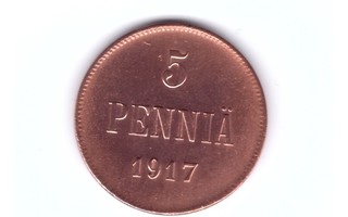 Suomi 5 Penniä 1917 Variantti II UNC
