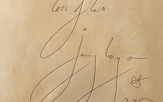 Johnny Logan upea iso nimikirjoitus ja piirustus