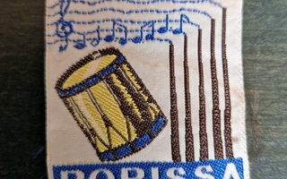 Kansakoulun suurijuhlat Porissa 1960 vintage kangasmerkki