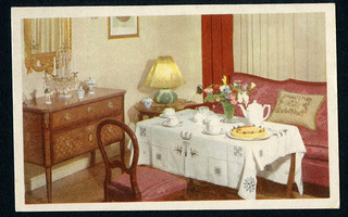 Kahvipöytäkattaus 4 - kulkenut vanha postikortti