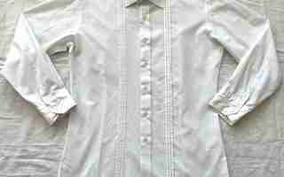 VINTAGE 70s miesten valkoinen kauluspaita paita 70-luku S M