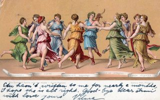 Vanha taidekortti- Tanssijat