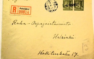 1945 Lahtolahti rivil + R Polvijärvi kuoren etulehdellä