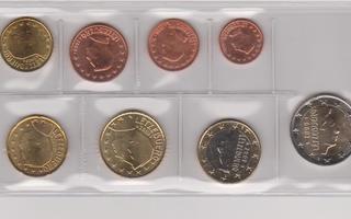 Luxemburg 2009 eurokolikot 1 c - 2 € UNC muoviläpyskässä