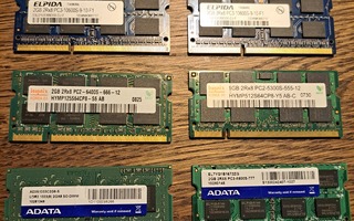 So-Dimm muistikammat x6 (5x 2Gb ja 1x 1Gb)