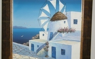 Maalaus Kreikkalainen Maisema  "Mykonos" 70 x 76 cm