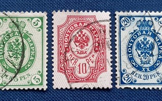 1901-06 Kotkamerkkejä 3 kpl, 5-20 p, LaPe 56-58 o