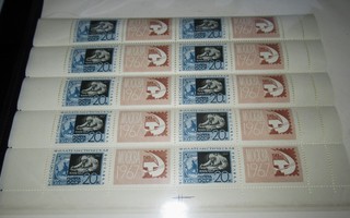CCCP postimerkki-arkin puolikas v.1967