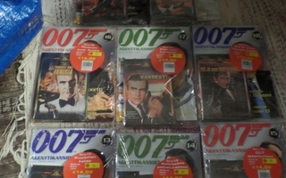 007 DVD Paketti+Agenttikansiot. Uusia. 8 kpl