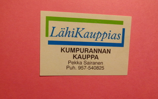 TT-etiketti LähiKauppias Kumpurannan Kauppa