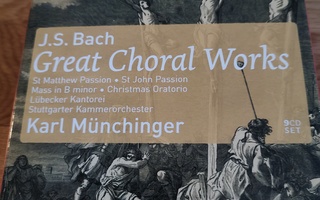 J.S.Bach Great Choral Works/ Munchinger/9-cd box, uusi!