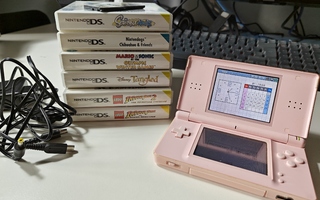 Nintendo DS Lite (pinkki) + pelit